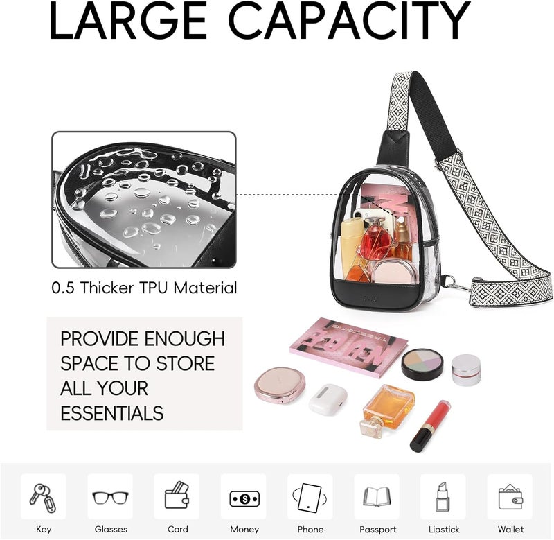 CLUCI Clear Bag for Stadium Events, Clear Crossbody Bag, Small Transparent Purses - Image 4